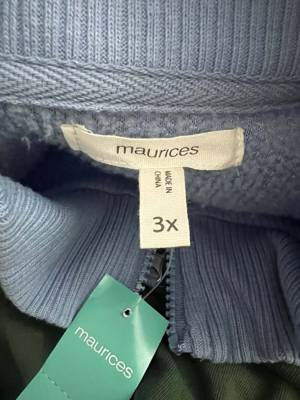 Maurices Blue Sherpa Quarter Zip Pullover Sweatshirt - Picture 4 of 4